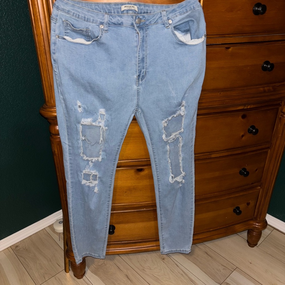 Light Blue Distressed Jeans